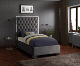 Lexi Velvet / Engineered Wood / Metal / Foam Contemporary Grey Velvet Twin Bed - 44" W x 81.5" D x 58.5" H