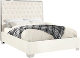 Lexi Velvet / Engineered Wood / Metal / Foam Contemporary White Velvet Full Bed - 59" W x 81.5" D x 58.5" H