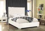 Lexi Velvet / Engineered Wood / Metal / Foam Contemporary White Velvet Full Bed - 59" W x 81.5" D x 58.5" H