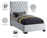 Lexi Velvet / Engineered Wood / Metal / Foam Contemporary White Velvet Twin Bed - 44" W x 81.5" D x 58.5" H