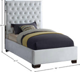 Lexi Velvet / Engineered Wood / Metal / Foam Contemporary White Velvet Twin Bed - 44" W x 81.5" D x 58.5" H