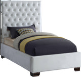 Lexi Velvet / Engineered Wood / Metal / Foam Contemporary White Velvet Twin Bed - 44" W x 81.5" D x 58.5" H