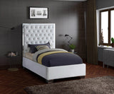 Lexi Velvet / Engineered Wood / Metal / Foam Contemporary White Velvet Twin Bed - 44" W x 81.5" D x 58.5" H