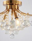 Bethel Stain Brass Semi Flush Mount in Metal & Crystal