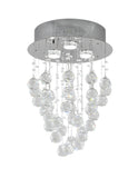 Bethel Chrome Flush Mount in Metal & Crystal