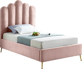 Lily Velvet / Engineered Wood / Steel Contemporary Pink Velvet Twin Bed - 44" W x 82" D x 62" H