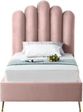 Lily Velvet / Engineered Wood / Steel Contemporary Pink Velvet Twin Bed - 44" W x 82" D x 62" H