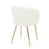 Lindsey Contemporary Chair in Gold Metal and Cream Velvet by LumiSource