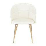 Lindsey Contemporary Chair in Gold Metal and Cream Velvet by LumiSource