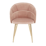 Lindsey Contemporary Chair in Gold Metal and Pink Velvet by LumiSource