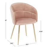 Lindsey Contemporary Chair in Gold Metal and Pink Velvet by LumiSource