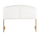 Lindsey Contemporary/Glam Queen Headboard in Gold Steel and Cream Velvet by LumiSource