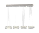 Bethel Chrome LED Island Lighting in Metal & Crystal