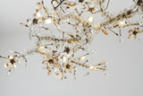 Bethel Gold Chandelier in Stainless Steel & Crystal