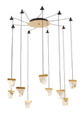 Bethel gold Chandelier in Metal & Crystal