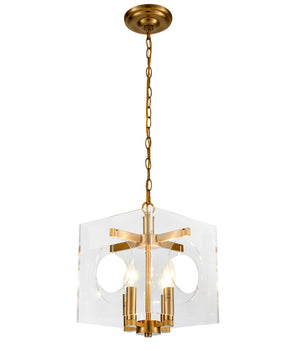 Bethel Gold Chandelier in Iron & Acyrlic