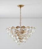 Bethel Gold Chandelier in Steel & Crystal