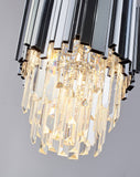 Bethel Chrome Single Pendant Lighting in Stainless Steel & Crystal