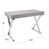 Luster Contemporary Desk in Grey by LumiSource