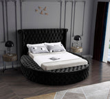 Luxus Velvet / Engineered Wood / Metal / Foam Contemporary Black Velvet Full Bed (3 Boxes) - 87" W x 93.5" D x 56" H