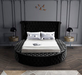 Luxus Velvet / Engineered Wood / Metal / Foam Contemporary Black Velvet Full Bed (3 Boxes) - 87" W x 93.5" D x 56" H