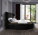 Luxus Velvet / Engineered Wood / Metal / Foam Contemporary Black Velvet Full Bed (3 Boxes) - 87" W x 93.5" D x 56" H