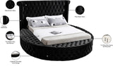 Luxus Velvet / Engineered Wood / Metal / Foam Contemporary Black Velvet King Bed (3 Boxes) - 110" W x 100.5" D x 56" H