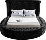 Luxus Velvet / Engineered Wood / Metal / Foam Contemporary Black Velvet King Bed (3 Boxes) - 110" W x 100.5" D x 56" H