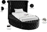 Luxus Velvet / Engineered Wood / Metal / Foam Contemporary Black Velvet Twin Bed (3 Boxes) - 71.5" W x 93.5" D x 56" H