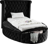 Luxus Velvet / Engineered Wood / Metal / Foam Contemporary Black Velvet Twin Bed (3 Boxes) - 71.5" W x 93.5" D x 56" H