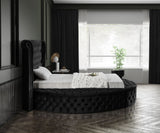 Luxus Velvet / Engineered Wood / Metal / Foam Contemporary Black Velvet Twin Bed (3 Boxes) - 71.5" W x 93.5" D x 56" H