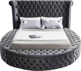 Luxus Velvet / Engineered Wood / Metal / Foam Contemporary Grey Velvet King Bed (3 Boxes) - 110" W x 100.5" D x 56" H