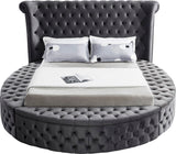 Luxus Velvet / Engineered Wood / Metal / Foam Contemporary Grey Velvet Queen Bed (3 Boxes) - 93.75" W x 100.5" D x 56" H