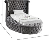 Luxus Velvet / Engineered Wood / Metal / Foam Contemporary Grey Velvet Twin Bed (3 Boxes) - 71.5" W x 93.5" D x 56" H