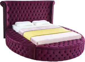 Luxus Velvet / Engineered Wood / Metal / Foam Contemporary Purple Velvet Full Bed - 87" W x 93.5" D x 56" H