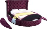 Luxus Velvet / Engineered Wood / Metal / Foam Contemporary Purple Velvet Full Bed - 87" W x 93.5" D x 56" H