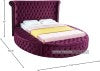 Luxus Velvet / Engineered Wood / Metal / Foam Contemporary Purple Velvet King Bed - 110" W x 100.5" D x 56" H