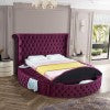 Luxus Velvet / Engineered Wood / Metal / Foam Contemporary Purple Velvet King Bed - 110" W x 100.5" D x 56" H