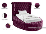 Luxus Velvet / Engineered Wood / Metal / Foam Contemporary Purple Velvet Twin Bed - 71.5" W x 93.5" D x 56" H