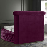 Luxus Velvet / Engineered Wood / Metal / Foam Contemporary Purple Velvet Twin Bed - 71.5" W x 93.5" D x 56" H