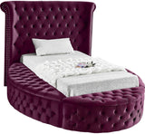 Luxus Velvet / Engineered Wood / Metal / Foam Contemporary Purple Velvet Twin Bed - 71.5" W x 93.5" D x 56" H