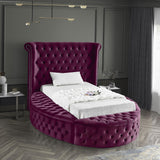 Luxus Velvet / Engineered Wood / Metal / Foam Contemporary Purple Velvet Twin Bed - 71.5" W x 93.5" D x 56" H