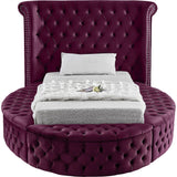 Luxus Velvet / Engineered Wood / Metal / Foam Contemporary Purple Velvet Twin Bed - 71.5" W x 93.5" D x 56" H