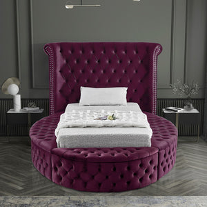 Luxus Velvet / Engineered Wood / Metal / Foam Contemporary Purple Velvet Twin Bed - 71.5" W x 93.5" D x 56" H