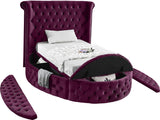 Luxus Velvet / Engineered Wood / Metal / Foam Contemporary Purple Velvet Twin Bed - 71.5" W x 93.5" D x 56" H