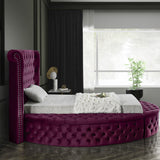 Luxus Velvet / Engineered Wood / Metal / Foam Contemporary Purple Velvet Twin Bed - 71.5" W x 93.5" D x 56" H