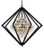 Bethel Black Chandelier in Metal & Crystal