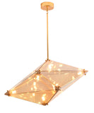 Bethel Gold Chandelier in Metal & Glass