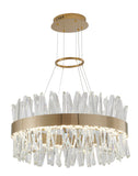 Bethel Gold LED Chandelier in Stainless Steel & Crystal