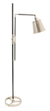 65" Morgan Adjustable Floor Lamp in Black with Polished Nickel